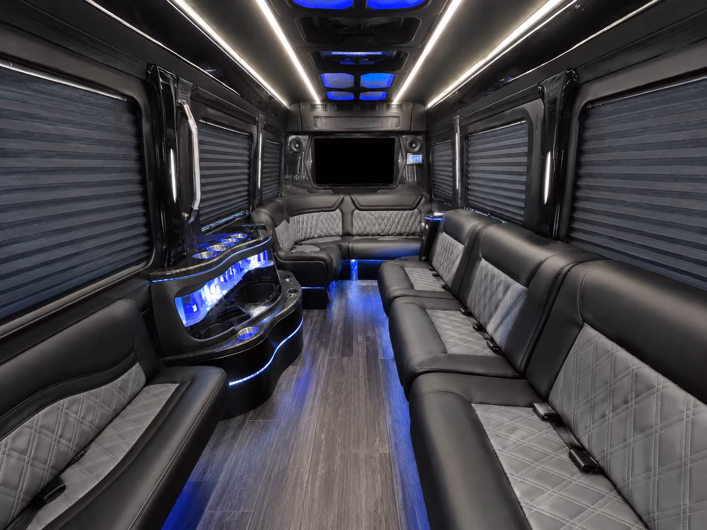 pompano beach 20 passenger party bus interior