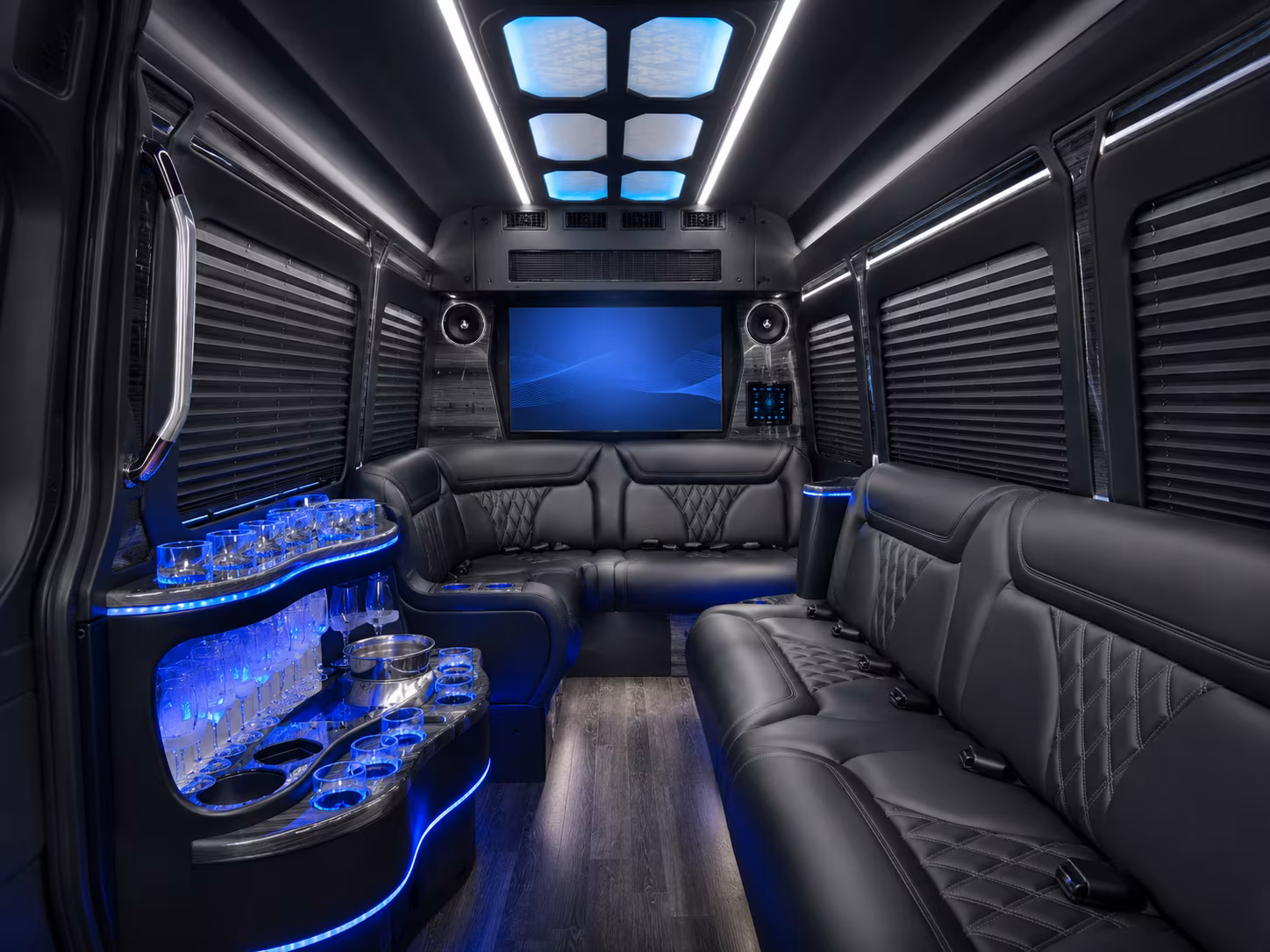 pompano beach 50 passenger party bus interior