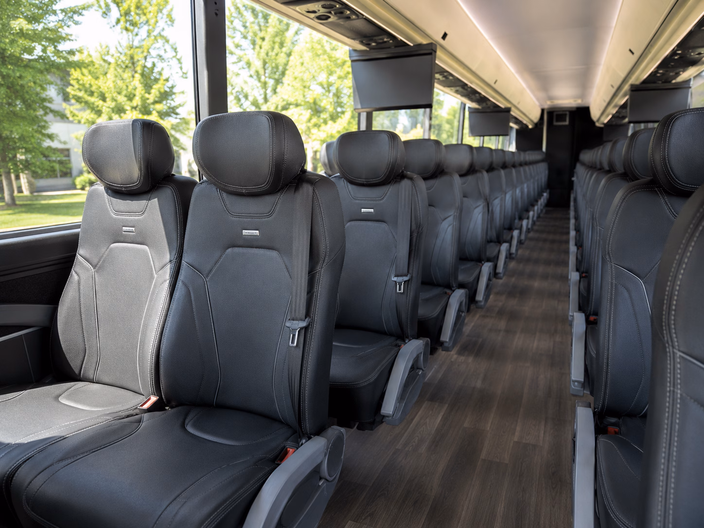 pompano beach charter bus rental interior