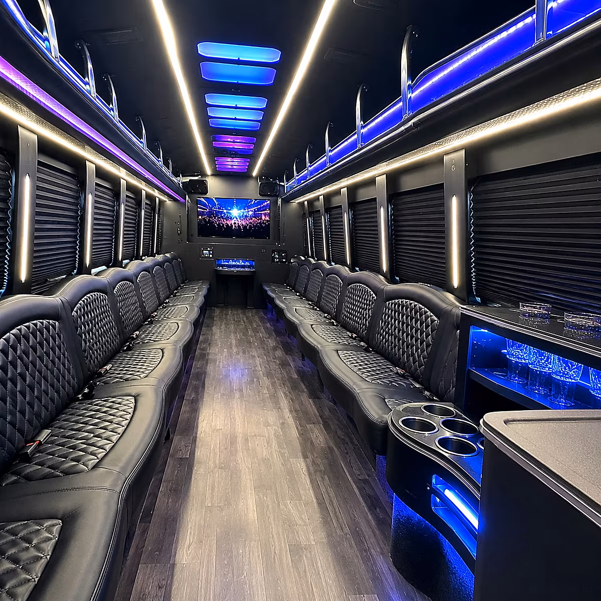 pompano beach party bus rental interior